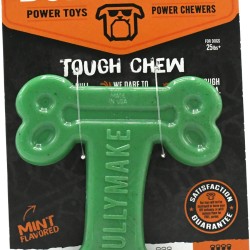 BullyMake Toss n' Treat Flavored Dog Chew Toy T-Bone, Mint